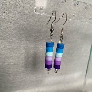 Hand crafted dark blue light blue white light pink purple dark‎ purple long